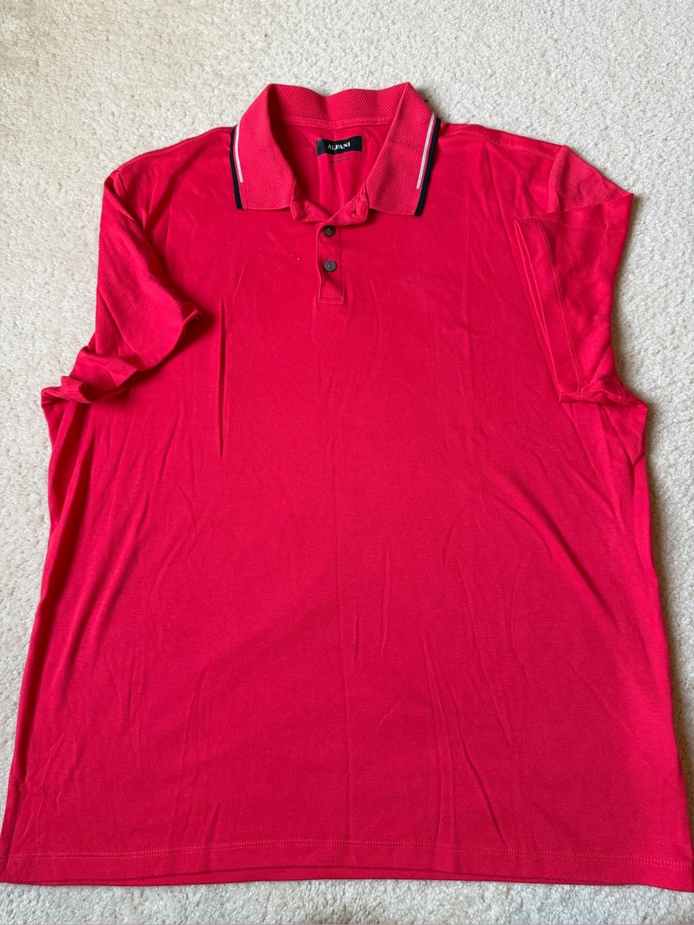 Alfani Red Polo with Contrast-Trim Collar